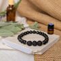 Boundaries Black Obsidian Lava Bead Aromatherapy Bracelet, thumbnail 1 of 5