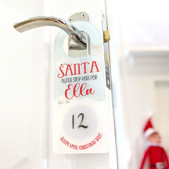 Personalised Santa Stop Here Christmas Countdown Hanger, 2 of 2