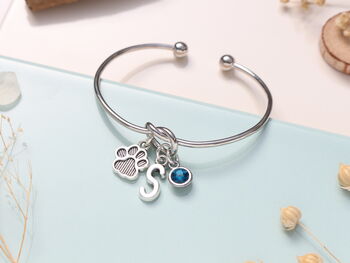 Personalised Paw Print Silver Bracelet Dog Lovers Gift, 3 of 10