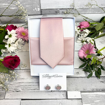 Rose Gold Wedding Tie Set, 6 of 12