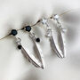 Sterling Silver Feather Dangle Stud Earrings, thumbnail 1 of 3