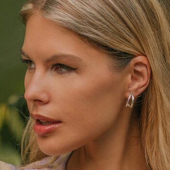 Nature Gratitude Sterling Silver Hoop Earrings, 5 of 12