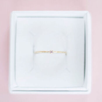 9ct Yellow Gold Diamond Stacking Ring, 2 of 4