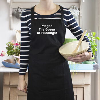 Personalised Black Apron, 2 of 3