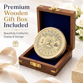 Personalised 100 Year Brass Calendar Compass, 9 of 12