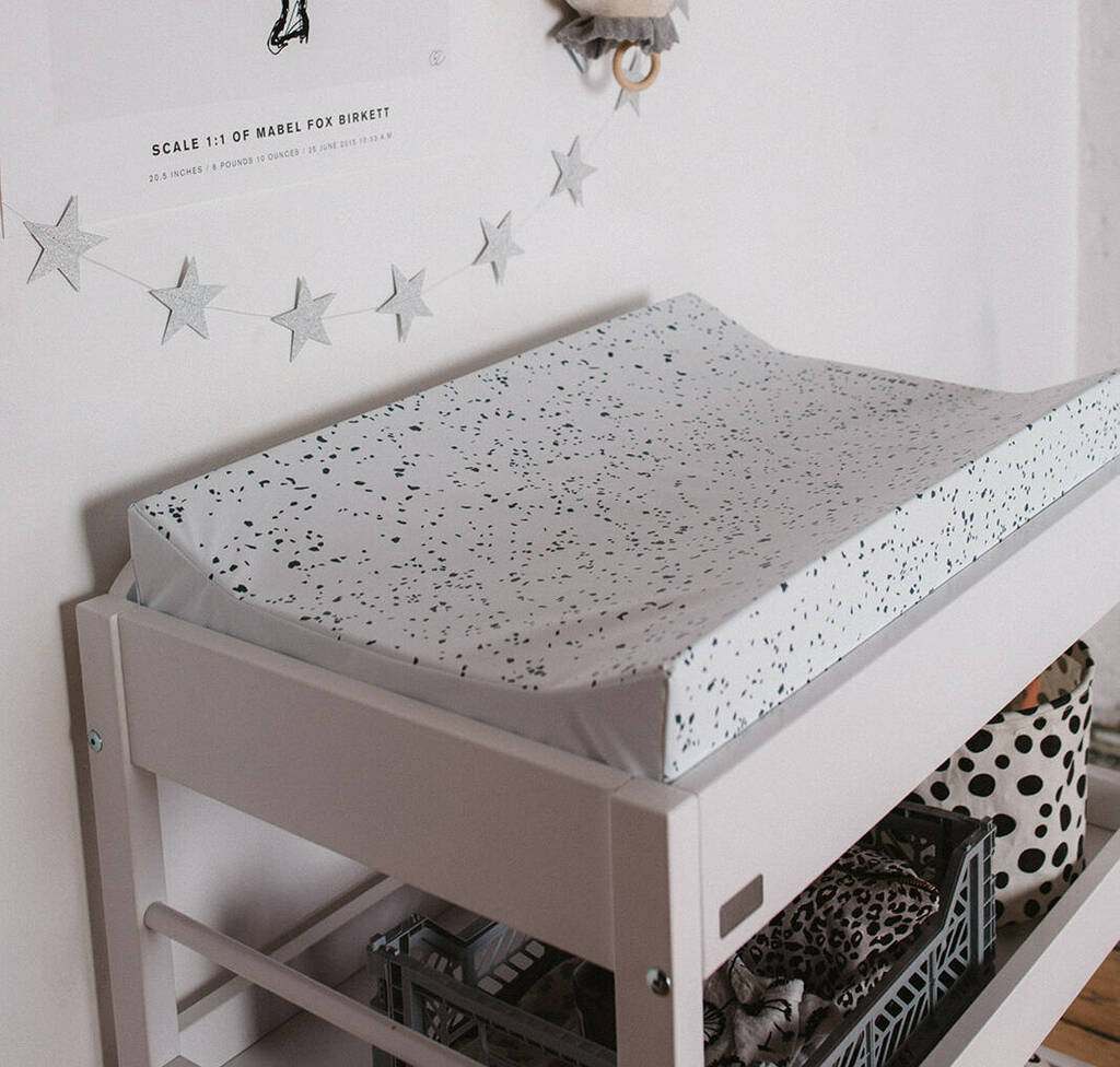 Wedge Baby Changing Mat Navy Terrazzo By Mabel Fox