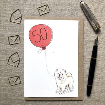Personalised Chow Chow Dog Birthday Card, 4 of 8