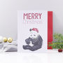 Santa Hat Panda Christmas Card, thumbnail 1 of 2