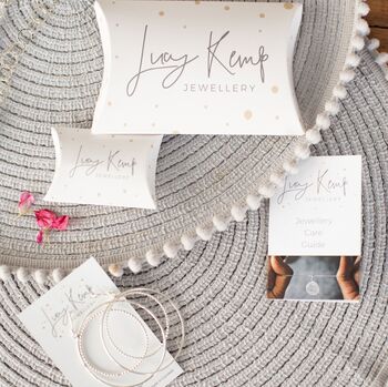 Sterling Silver Stamped Initial Charm Hoops, 3 of 3