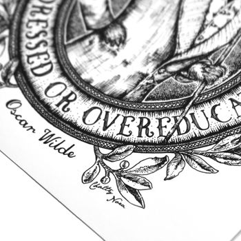 'Overdressed Or Overeducated' Oscar Wilde Quote Print, 2 of 5