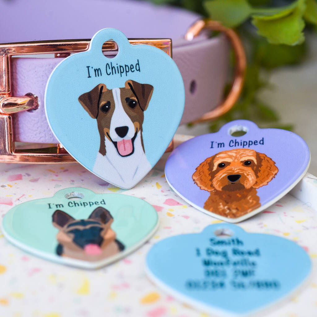 Premium Dog Breed Heart Tag Illustrated, 1 of 12