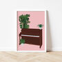 Piano Houseplant Print | Instrument Music Poster, thumbnail 2 of 10