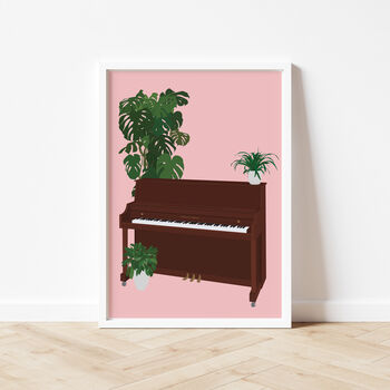 Piano Houseplant Print | Instrument Music Poster, 2 of 10