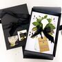 Scented Calla Lily + Black Orchid Funeral Card, thumbnail 1 of 5