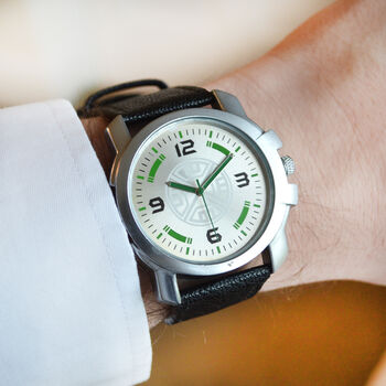 Engraved Wrist Watch With Green Detailing, 2 of 3