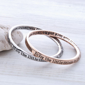 Silver Plated Encouragement Message Bangle, 3 of 5