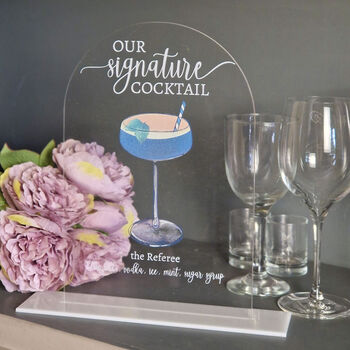 Personalised Our Signature Wedding Cocktail Menu Sign, 3 of 6