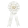 White Pearl Bride To Be Hen Party Rosette, thumbnail 2 of 3