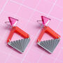 Colourful Acrylic Fan Shaped Earrings, thumbnail 5 of 8