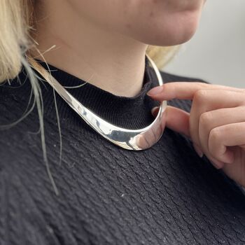 Sterling Silver Choker Collar Necklace Anniversary Gift, 2 of 8