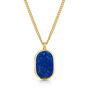 Men's Small Lapis Dog Tag Locket Gold, thumbnail 1 of 6