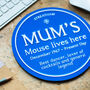 Personalised Blue Plaque Mouse Mat For Mum, thumbnail 3 of 5