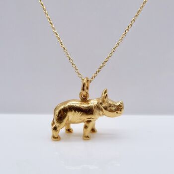 Baby Rhino Necklace Gold Plated, 4 of 4