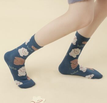 Dog And Bunny Print Mid Calf Length Socks, 2 of 3