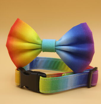 Rainbow Ombre Dog Bow Tie, 3 of 10