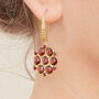 Garnet And Gold Vermeil Mandala Drop Earrings, thumbnail 3 of 11
