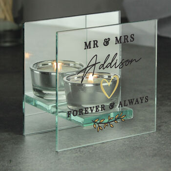 Personalised Wedding Mirrored Tealight Holder, 2 of 4