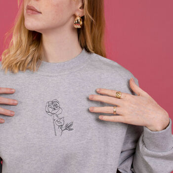 Embroidered Personalised 'Birth Flower' Sweatshirt, 2 of 11