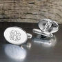 Engraved Oval Sterling Silver Monogram Cufflinks, thumbnail 2 of 5
