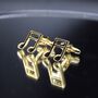 Music Note Gold Cufflinks Gift For Musicians 316 L Stainless Steel, thumbnail 4 of 6