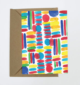 Stripes And Spots Caribbean Watercolour Greeting Card, 2 of 2