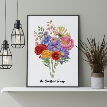 Personalised Birth Flower Mum's Bunch Print, 10 of 10