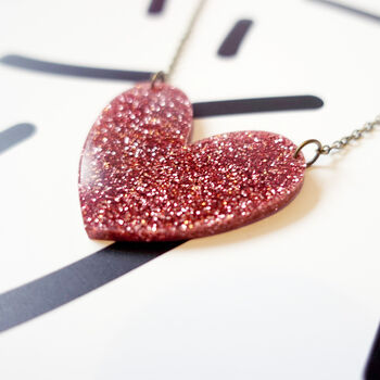 Glitter Heart Necklace, 4 of 7