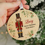 Personalised Christmas Nutcracker Wooden Bauble, thumbnail 2 of 5