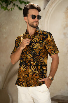 Black Cotton Batik Shirt, 2 of 8