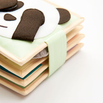 'Happy Panda' Newborn Sensory Fabric Sewn Quiet Book, 8 of 8