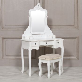 French Antique Dressing Table In White , Gold Or Cream, 7 of 10