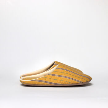 Japanese Cotton Machine Washable Slippers Yellow, 2 of 8