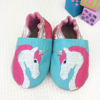 Personalised Unicorn Baby Shoes Gift Set, 3 of 8