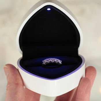 Illuminated White Geometric Heart Jewellery Box, 3 of 5