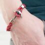 Personalised Mens Red Rope Nautical Anchor Bracelet, thumbnail 2 of 4