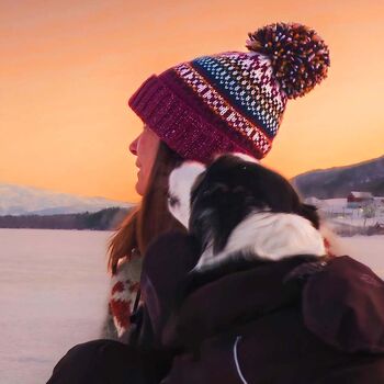 Lingonberry Nordic Knit Hat, 3 of 3