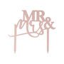 Mr And Mrs Rose Gold Acrylic Wedding Cake Topper, thumbnail 2 of 3