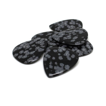 Snowflake Obsidian Guitar Pick In A Gift Box, 5 of 7