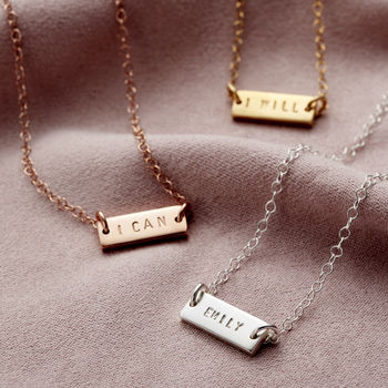 Personalised Mini Message Bar Necklace, 2 of 7