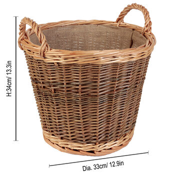 Unpeeled Log Basket With Lining, 2 of 9
